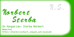 norbert sterba business card